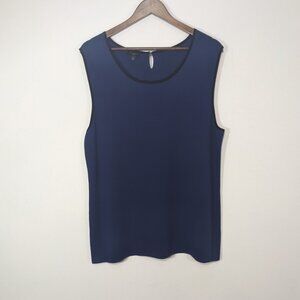 NWT Talbots Pullover Tank Top Blue Viscose Nylon Plus Size 2X